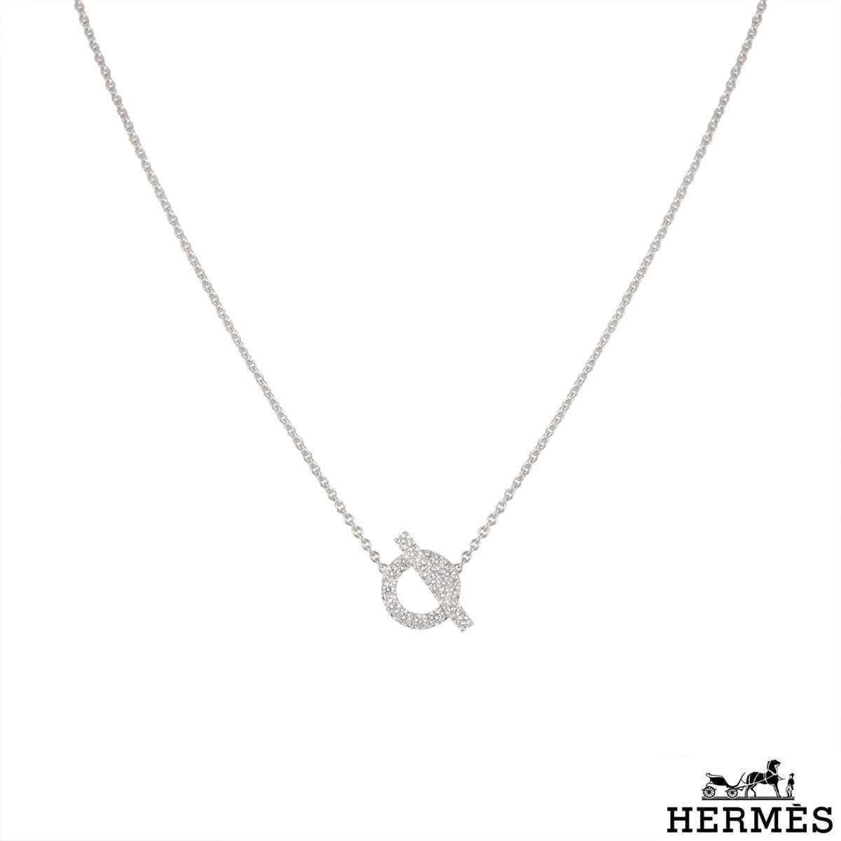 Hermes Long Chain Diamond 10.88ct Silver Choker Necklace – Opulent Jewelers